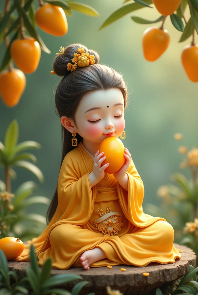 VeryLittle Guan yin Eating Mangoes