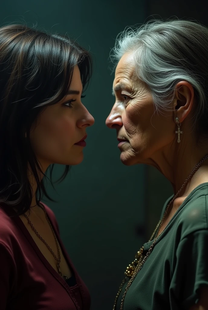 A woman glared at the old woman