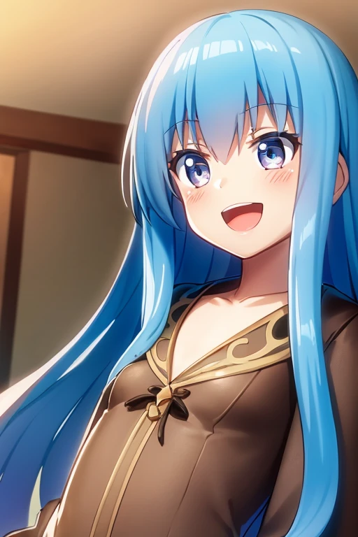 ((Highest quality)), ((masterpiece)), (be familiar with), Perfect Face, indoor, Bedroom, Watching the audience,
One woman, Rimuru=Tempest,
Open Mouth, Ecstatic expression, blush, smile,
Small breasts, Flat Chest, , , child, Girl,
Long Hair, Long Hair,