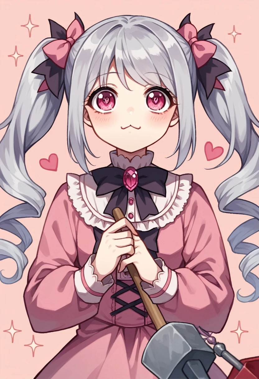 sweet ****ta fashion,kawaii,cute,very cute,pink,ribbon,devil,Gray Hair,Jewel-like eyes,Pink Eyes,girl,danger,cruel,heart,Twin tails,Silky Hair,devilっ娘,Mean,最高のdevil娘,Hair that sparkles,Pink clothes,pink ornament,Anatomically correct,Soft skin,ピンクのdevilの角,Silky Hair,hammer,cute,most kawaii,cutest
