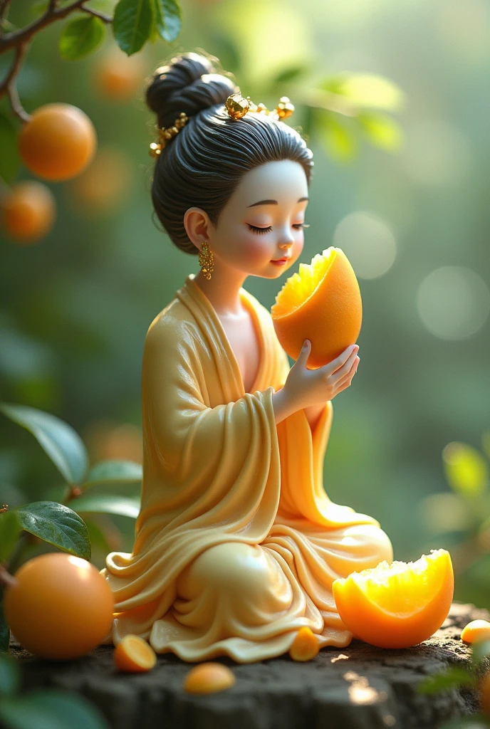 VeryLittle Guan yin Eating Mangoes