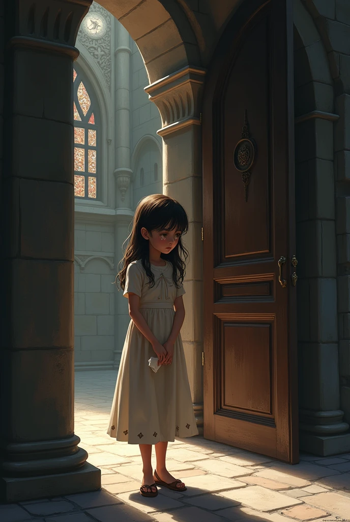 A girl was crying from church