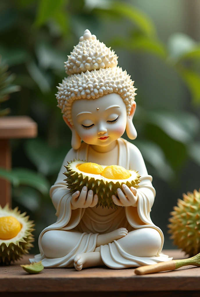  VeryLittle Chinese Guanyin Eating Durians.