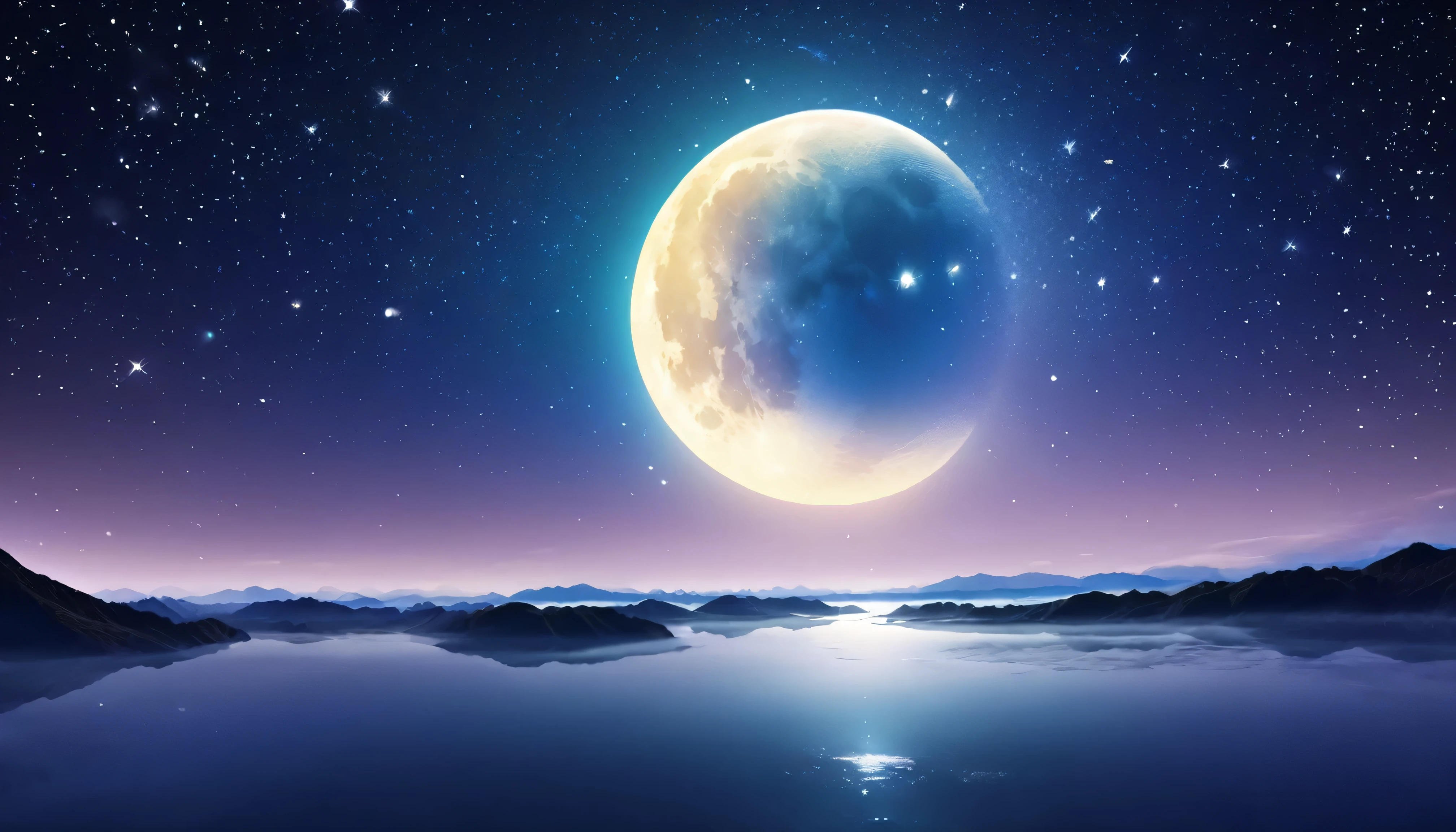 Background image for sleep-inducing videos、moon、star、Immersion、Beautiful images