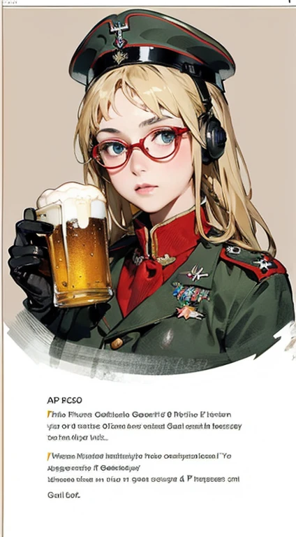 masterpiece, best quality, highres, 1girl, cammy white, twin braids, long hair, blonde hair, antenna hair, beret, (red headwear:1.3), blue eyes, scar on cheek, green leotard, large boob 36 DD, sleeveless, red gloves, fingerless gloves, camouflage,in a bar, ((drinking beer from a beer mug)), ((beer poster style)), cowboy shot, standing, outdoors, arms at sides, straight- A photorealistic portrait of a 35 year old American girl with long flowing blonde hair and striking blue eyes and wearing headphones. It should have a natural, approachable expression and be illuminated by soft, golden tones. hora de luz solar. The background should be a picturesque outdoor setting, talvez um parque ou praia ensolarado. Capture this image with a high-resolution photograph using an 85mm lens for a flattering perspective Drawing Lessons, beste-Qualit, Poses, Correct anatomy,Sketch Beech, Epic Poses, The clothes, pencil, Drawing, Modest outfit, remote shot, detailed beautiful delicate face, detailed beautiful delicate eyes, perfect facial proportions, high-definition skin, fine skin, four-inch best ratio. With one thumb, a masterpiece, highly detailed, realistic, (World War II German general uniform reference : 1.8), the highest face resolution, adult, modestly dressed woman, dressed entirely, ( small, black hair, black straight bangs, super fine braids, straight bangs, red glasses, dark green eyes), future, science fiction, fighter plane, standing On the landing of a fighter plane, the government agency, a deep intelligent personality, a calm expression, a respectful face, a war, a fighter plane (La mejor calidad:1.1), (Obra maestra:1.4), (absurdos:1.0), retrato, primer plano,1girl, Marinero Urano, KizukiAi, Mujer madura, small breasts, aqua eyes, cabello rubio, Uniforme Sailor Senshi, Collar de marinero, arco de pecho, Arco trasero, Falda suplicante, Guantes blancos de codo, Acostado boca abajo, en el suelo, con el trasero en alto, mostrando el culo de espaldas, without looking