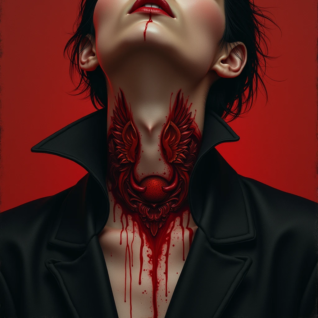 Vincent’s Mark was at the base of his throat, just above his clavicle. It was a mesmerizing, ornate design that resembled a full moon and wings, wrapping around the front of his neck in crimson as vibrant as a bleeding wound. I had only seen it a couple of times. He usually covered it beneath high-collared jackets or black silk wrapped tight and neat around his neck.