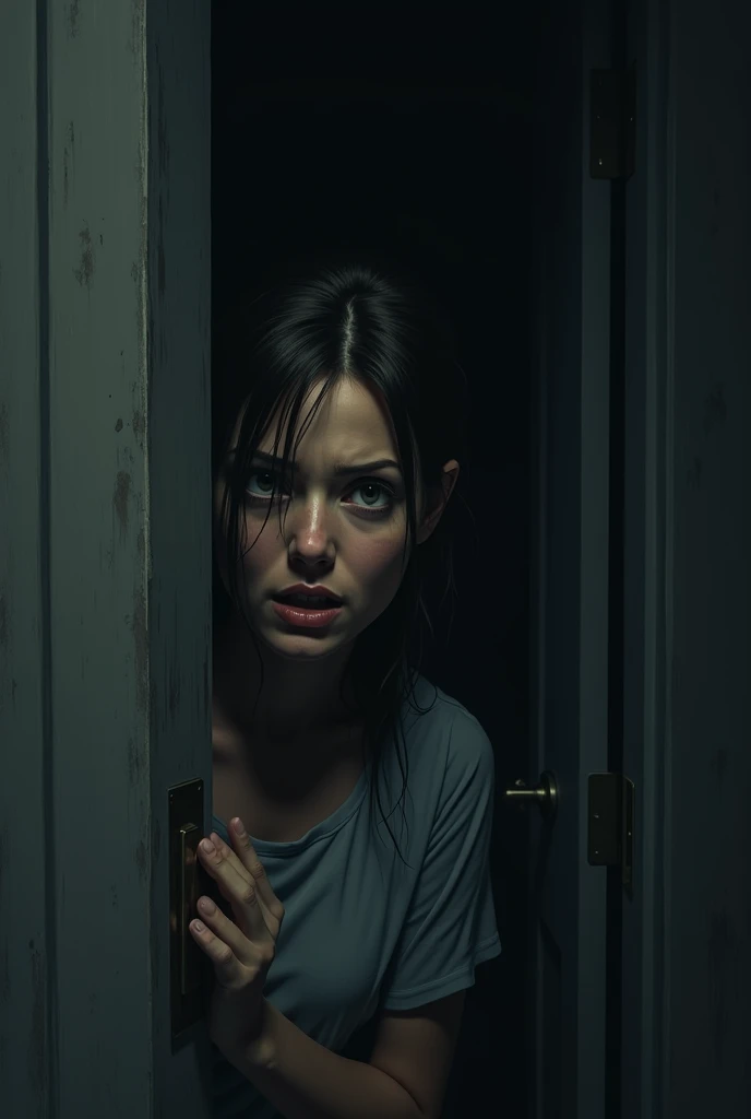 NPeering through the peephole, she saw only darkness. The knock echoed again, louder this time. Nervously, she opened the door a crack, but no one was there.