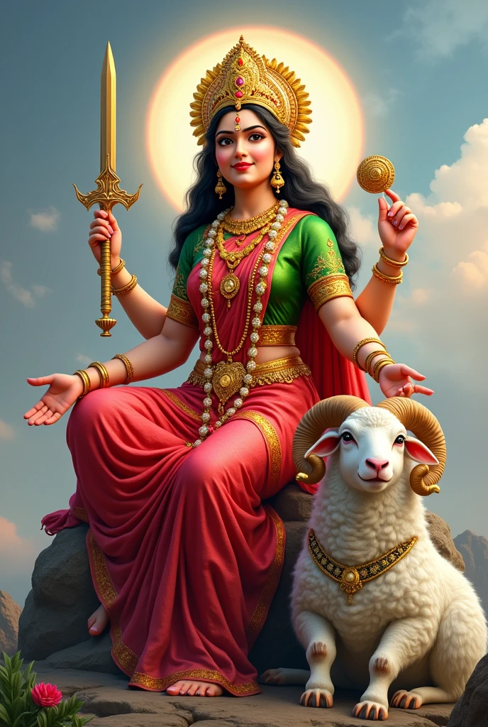 શ્રી ગેલ માતાજી એક પથ્થર પર બેઠેલા હોય છે અને સફેદ રંગ નો સિંગડા વાળા ઘેટો તેની બાજુમાં બેઠો હોય છે અને શ્રી ગેલ માતાજી હાથ માં તલવાર,ત્રીશુલ, ચક્ર, અને આશીર્વાદ આપતા હોય છે માતાજી એ લાલ રંગ ની સાડી પહેરી હોય છે અને તેમનું બ્લાઉઝ લીલા રંગનું હોય છે અને તેનાં ગળામાં ફુલો નો હાર હોય છે અને શ્રી ગેલ માતાજી નાં માથા પર સોનાનો મુગટ હોય છે અને પગ માં સોનાના પાયલ પહેર્યા હોય છે અને શ્રી ગેલ માતાજી ઘેટાં ને દોરી થી પડ્યો હોય છે અને ઘેટાં નાં ગળે સોનાની ઘંટડી પહેરી હોય છે