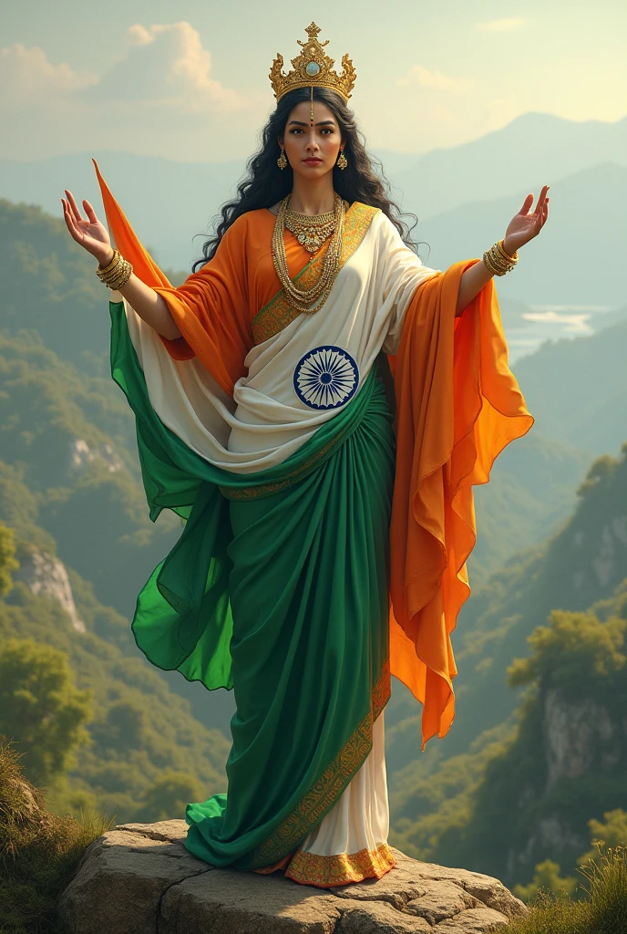 Mother India with the tricolour 