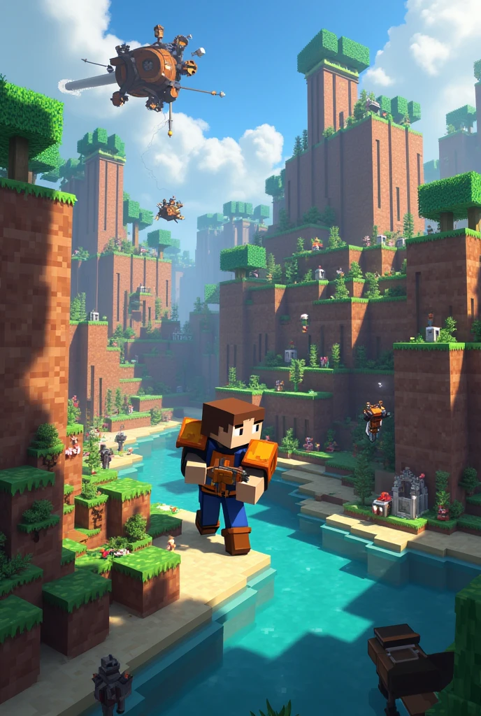 A player playing bedwars (Minecraft)