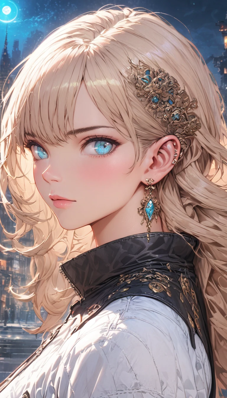 best quality,4k,8k,highres,masterpiece:1.2),ultra-detailed, extremely detailed eyes, extremely detailed body, (large masterpiece digital art), (detailed manga illustration), (detailed line art), ((perfect anatomy)), (intricate details:1.3), (ultra-detailed:1.3), (illustration:1.3), (sharp focus:1.3), (natural lighting:1.05), (vivid colors:1.3), (masterpiece), (best quality:1.4), (perfect anatomy:1.4), high quality, expressive eyes, full body, detailed face, beautiful face, perfect face, 1 girl, muscular, tall girl, large breasts, long hair, light brown hair, straight hair, low ponytail, detailed hair, ((casual clothes)), grey t-shirt, (vest), open vest, (blue pants), denim pants, pale skin, aquamarine eyes, splash art, curvy, black combat boots, cinematic lighting, dramatic atmosphere, Atey Ghailan, Jeremy Mann, Greg Manchess, Antonio Moro, trend in ArtStation, trend in CGSociety, Intricate, High Detail, Sharp focus, dramatic and photorealistic painting art by Midjourney and Greg Rutkowski, Jeff Bridges, ((cartoon style)), Marvel Cinematic Universe style, (((Night sky in the background))),