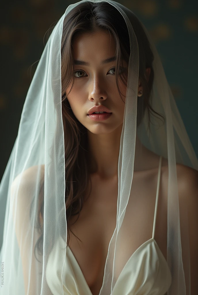 Beautiful veiled woman in a seductive way