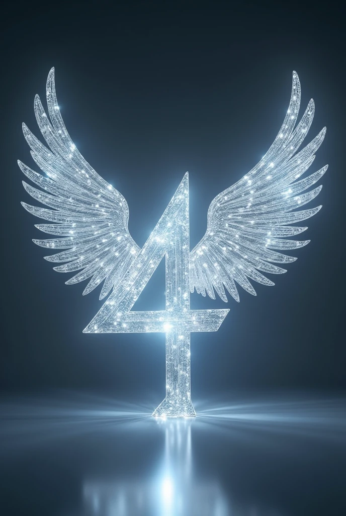 Generat this letter "4KHMER" with font that look like wings with silver colour including reflect glowy