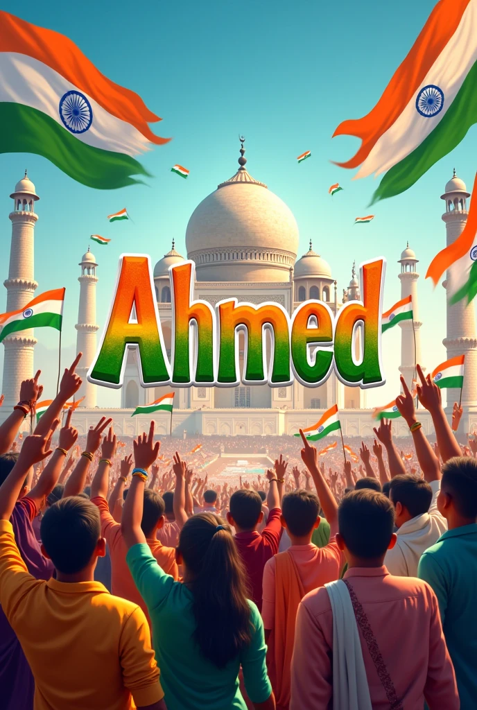 India independence day images with ahmed name