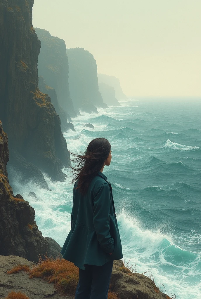 sketch this "the comparison of a sea to a person's life that tell us about the restleness that we can have in this life and how, like sea we can find permanence"