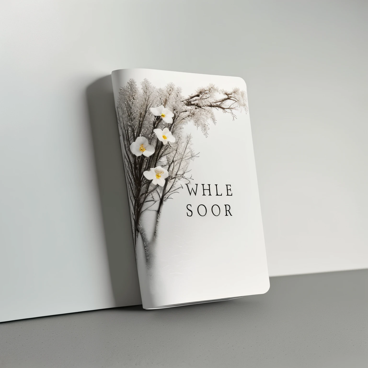 a book mockup on a white surface with a white cover, hard cover book, soft mood, soft render, soft texture, soft moody, soft, soft 3d render, soft body, by Seb McKinnon, package cover, solid white background, soft scale texture, soft outline, soft coloring, soft look