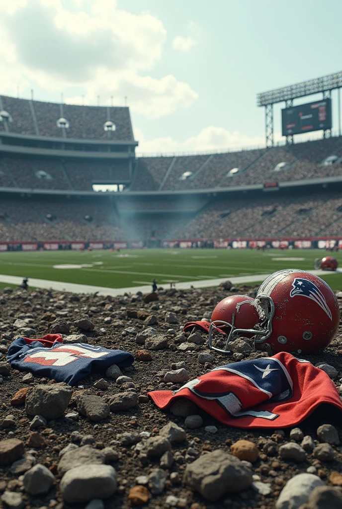 Debris from the New England Patriots' Gillette Stadium destroyed by a Japanese air raid during World War II