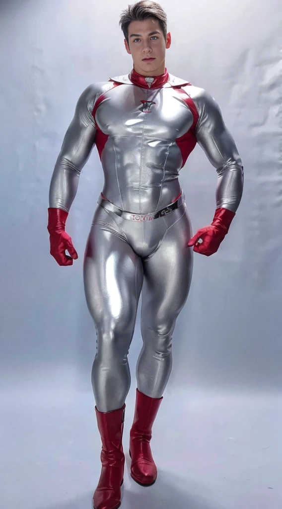 (realistic,hyper-detailed,8k,DC comic superhero,Captain Atom,captainatom),
(silver suit,silversuit),
(red gloves,redgloves),
(red boots,redboots) , unrealistic wide hips , unrealistic wide hips , plump hips , snatched waist , stiff nipples , puffy nipples , swollen nipples , pectoral , bare thighs , bare hips, nsfw , nsfw , eroticism , (((only boy , only male)))