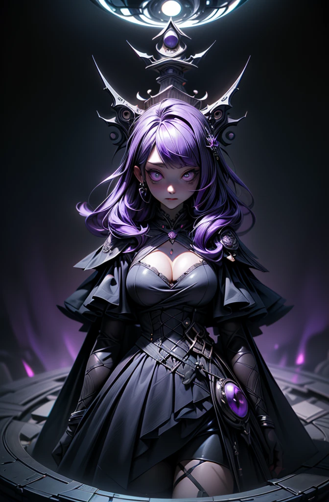 ((((masterpiece, Highest quality, Very detailed, very_expensive_solve, big_file size, Full Color)))), ((((Modern stressful society)))), Abstract illustration, CG, Dark worldview, Fantasy World, Big black vortex, darkness魔法, Wizard, （darkness）, Magical Vortex, ((Purple Magic)), Gothic Girl Costume, 