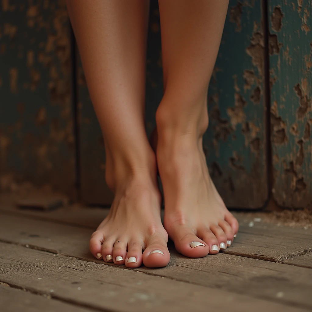 Jeune femme chatain avec de beau pied vernis
