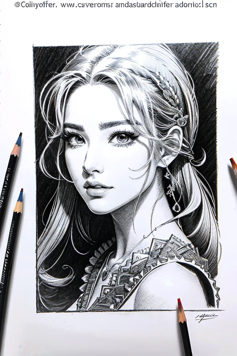 pencil drawing、Dramatic style、cartoon、Masterpiece、top-quality、best composition、ultra-detailliert
