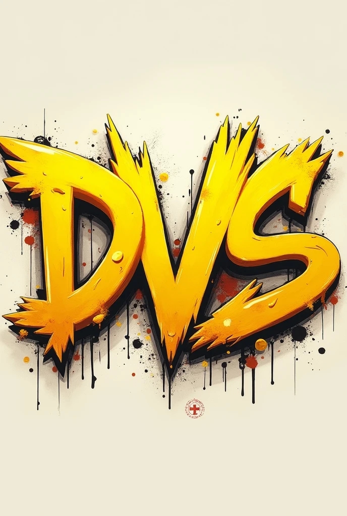 a profile picture of the letters DVS squished together in a graffiti in the color yellow