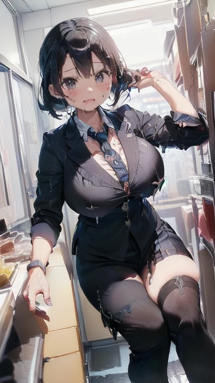 (must be follow these prompts:2.2),masterpiece,best quality,extremely detailed,(in her clothing:3.0),(dark gray trousers on:2),(formal styled business suit:2.4),(少女のような可愛いGasping:2.1),(The concentrated old semen that was adhering to her suit was depicted with a three-dimensional texture.:2.5),(Innocent faceをした小柄で少しむっちりした新入社員が一人いる:2.5),(Lewd love juices dripping down the inner thighs of his dark grey trousers:2.1),(Semen and love juice:1.7),(normal body structures:3),(adorable expression:2.5),(usual face:2.2),(Covered and dripping:2),(clothing violated:1.9),(japanese pretty girl:1.7),(men's elected twangers were inserted her:2.3),(she was already stroked up to the depth intervaginal sensual spot:1.7),(A short new employee wearing a plump, dark gray business suit:2.3),(black hair:2.1),(notably buldged up her inner labia majora:2.6),(若い恥じらいを含んだGasping:1.5),(big breasts in her clothing:2.2),(A new employee with a very innocent look while working in the office:2.3),(The new employee is short but has a slightly plump body.:1.9),(The crotch of his dark grey trousers is badly discolored with love juice stains.:2.5),(The new employee is convulsing and dripping love juice from her pussy, which is hidden under her pants.:1.8),(The new employee&#39;s dark grey trousers, tightly encircling her plump thighs, are damp with lascivious secretions.:2.3),(The new employee endures the slush between his legs by keeping his dark grey trousers on tight.:2.5),(The new employee&#39;s breasts, covered by her business suit, are swelling with intense lust.:1.9),(The corner of a young girl&#39;s body々A new employee whose entire body was toyed with by the lewd urges that wriggled wetly.:1.7),(Gasping:1.5),(A new employee who is always holding his crotch over his dark grey trousers:1.7),(幼い恥じらいを含んだGasping:1.5),(The new employee&#39;s suit-covered breasts and nipples are bulging with lust.:1.8),(The new employee&#39;s lewd body beneath her clothes is swelling slightly with her lascivious reaction.:1.6),(A short new employee in a business suit working in modern Tokyo:2.2),(The new employee works very diligently.:2.5),(The new employee has short, thick legs.:1.6),(Gasping:1.5),(The new employee&#39;s dark grey business suit jacket and trousers had old semen stains on them.:1.7),(first time々New Employees:2.2),(she looks like japanese idol:2.3),(The dark grey trousers are made of a durable fabric that will never tear.:4.3),(Her bursting breasts are completely hidden under a dark grey office suit:1.8),(displayed one woman on single picture:3),(she looks like a lolita:2.0),(All of this happened to the new employee himself, not anyone else.:2.1),(A , curvy new employee has semen ejaculated all over her dark grey business suit jacket and white blouse.:1.6),(Slimy semen was leaking from the crotch area of his dark grey trousers.:1.6),(pretty rookie with tough business suit:2.2),(lady's business jacket and dark gray trousers must be on:2.1),(in her clothing:2.5),(in her dark gray business jacket clothing:2.1),(Make sure to depict the face:5.3),(Calm expression:4.3),(Innocent face:3),(The story focuses on just that one new employee.:3.3),(The only characters that appear are the new recruits.:4.2),(Portrait:7)