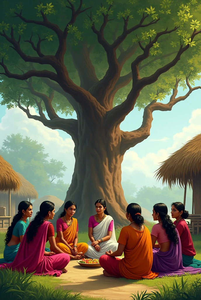Village women's panchayat under the tree