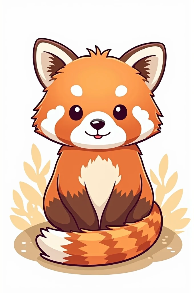 Create a coloring book picture of a red panda 
Make it very simple for kids