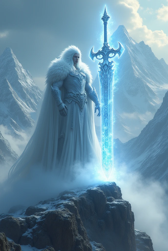 Winter man with winter sword god suit with a mask 