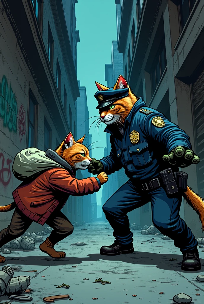 A police cat arest a thief