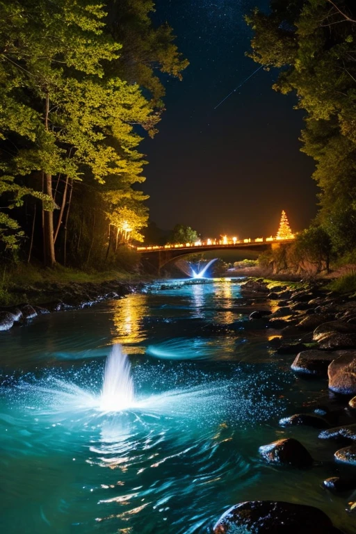 forest、Starry Sky、river、fire Fly、Sparkling、Fairy