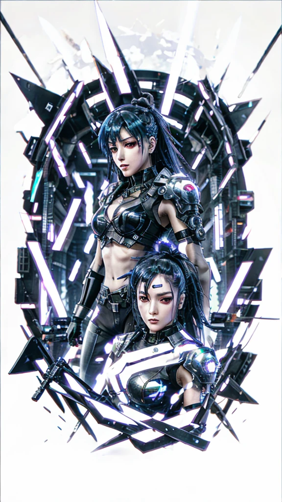 Cyberpunk anime characters, change the background to dark industrial night background, skyscreapers in the background