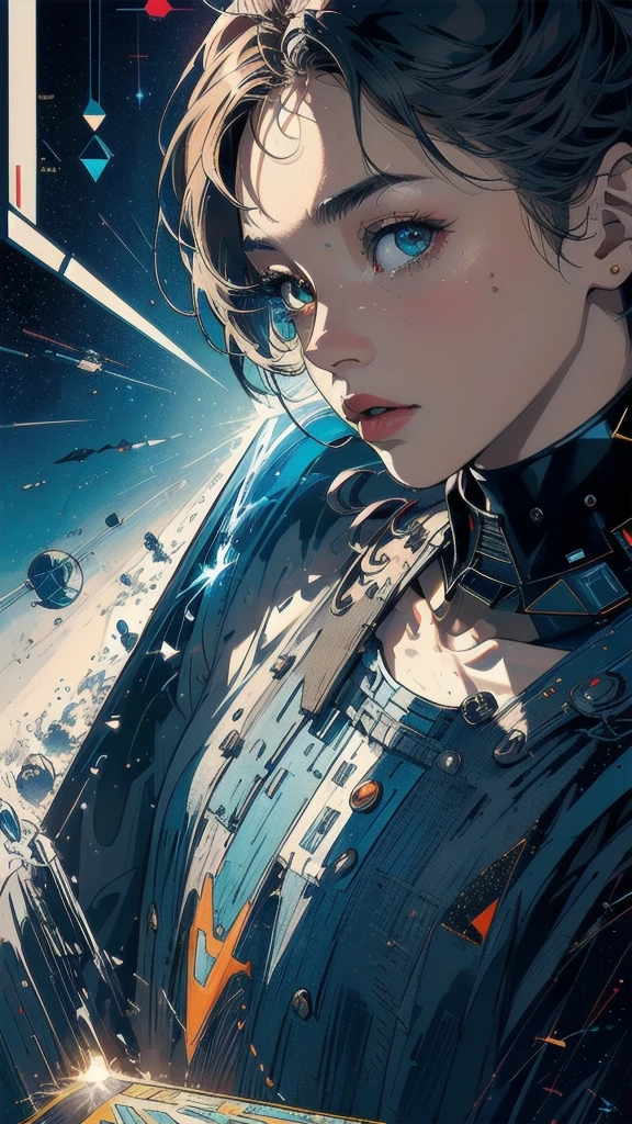 (((masterpiece, highest quality))),(((solo:1.2))),(((1girl:1.2))),32k wallpaper, very detailed, poster, vintage science fiction,(((((geometric cinematic movie poster))))), (bauhaus), shape,(((abstract))),(mid century modern),movie poster,(((((portfolio))))),(((((Close-up))))),(((((bust up))))),((((more various angle)))),(((highlight))),Vast landscape,((((heterochromia)))),(((complete. detailed face))),(((Extremely talented))),(((most complecated machine))),((Overall colorfully)),(((((Absolutely no background))))),(((phenomenon)))