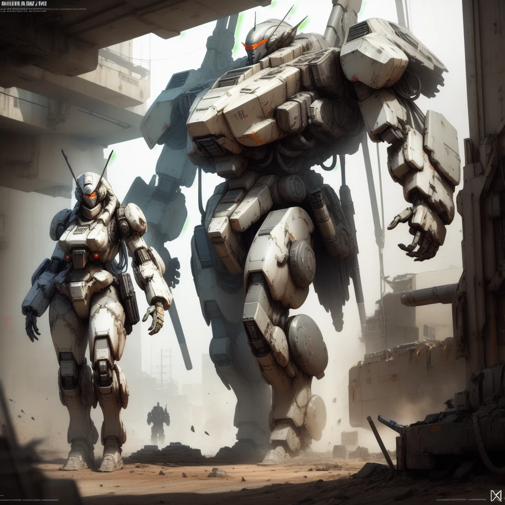 super fine concept art, extremely detailed, a heavy mech, hard surface, hawken, sci fi battlefield