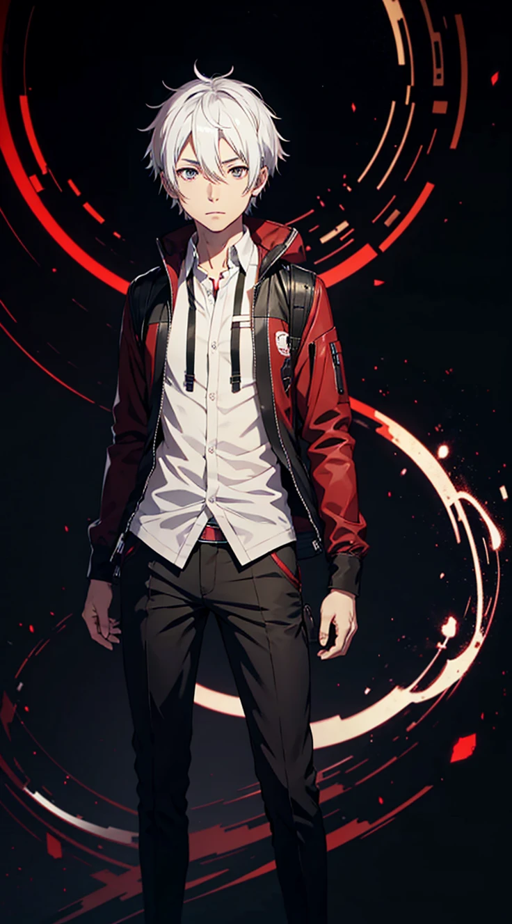 Hajime nagumo, Arifureta, a high resolution, short hair, man, solo, White hair, patch on right eye, metal left hand