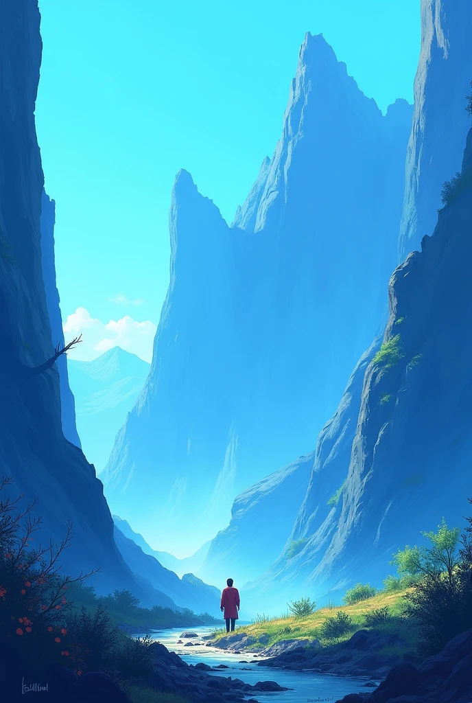 Blackgroud ,Vertical image ,blue ,Painting ,hd