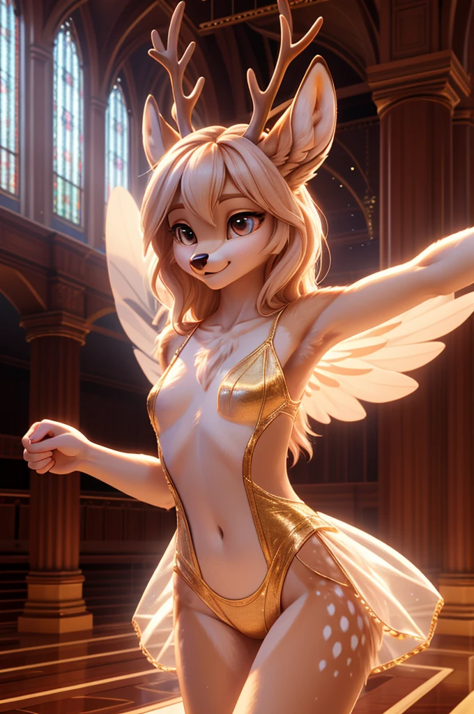 ,(masterpiece:1.2), absurdres, female , scalie ,scalie, (snake:.1),detailed scales, ((digitigrade)),medium breasts, gold bikini, church, <lora:hoovedlegs:1> hooved legs, hooves,