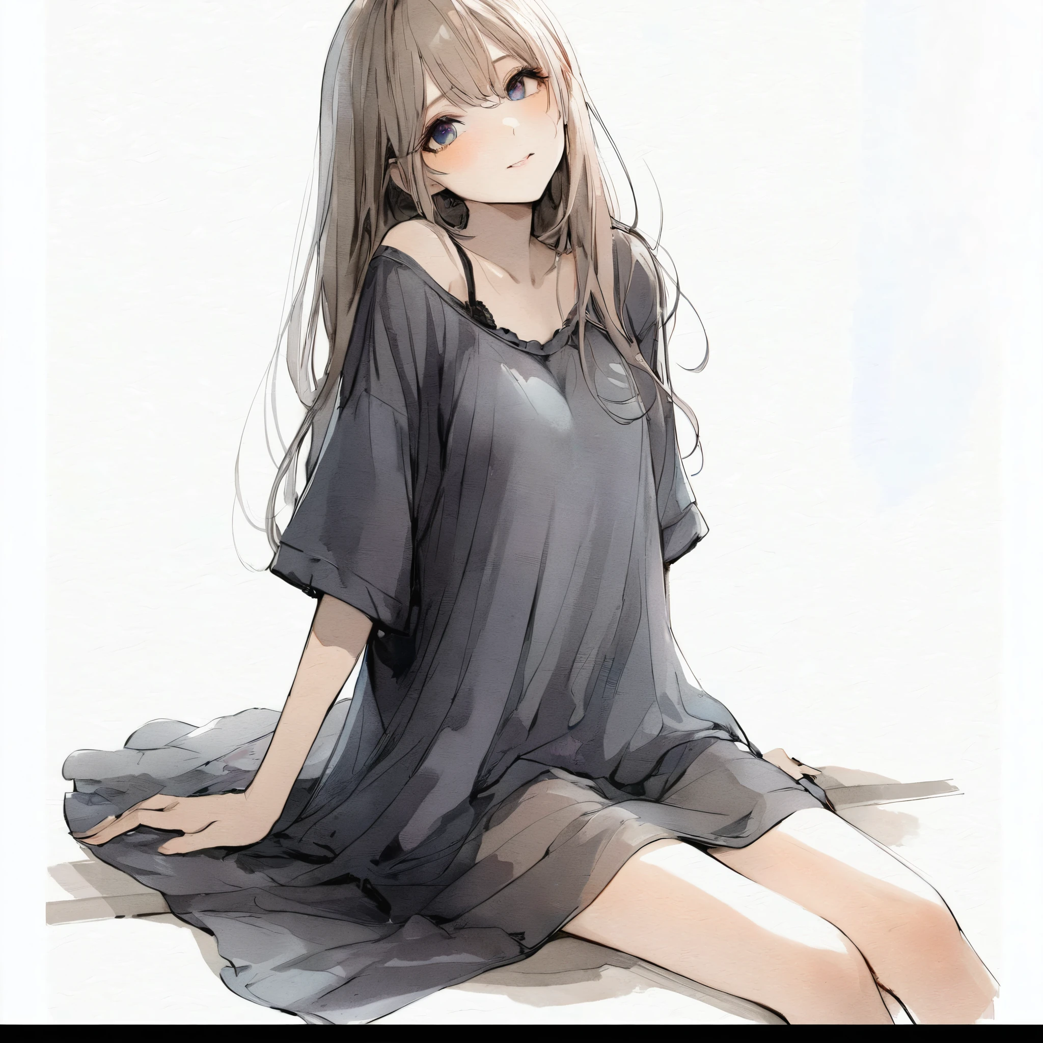 Official art using high-quality hand-drawn watercolor sketch techniques. (best quality,4k,8k,highres,masterpiece:1.2),ultra-detailed,beautiful detailed eyes,A girl with beautiful eyes, everyone, beautiful anime girl, cute anime girl, smooth anime art, anime style, elegant colors, soft lighting, delicate beautiful eyes, very coquettish, (beautiful large breast:1.2), (correct hands:1.2),