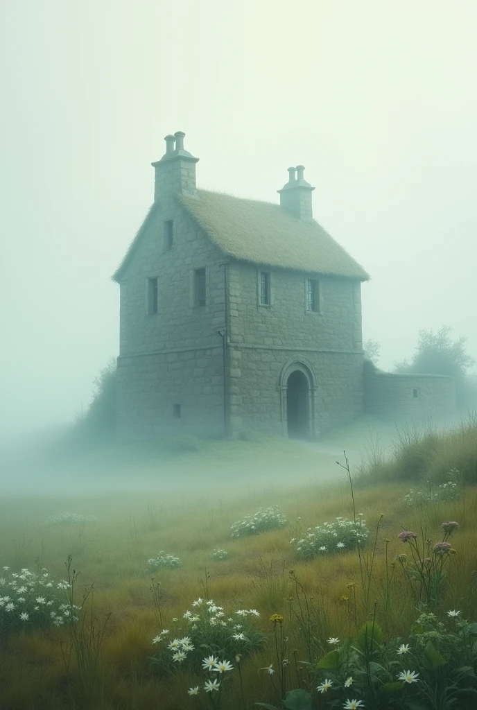 (Sargent style watercolor)、(Landscape painting)、Soft Light、(The ruins of a small Scottish castle drawn on a misty morning)、(Deep morning mist:1.2)、(Let the ethereal mist-shrouded scenery transport you to the world of Celtic legends)、Create a dreamlike scene on the gentle, misty morning meadow。Draw delicate and blurry brushwork、Capture the elusive nature of the mist、Enhance the tranquil atmosphere of the countryside、place々Flowers Bloom、(Highest quality, masterpiece, High resolution)、8k、wallpaper、