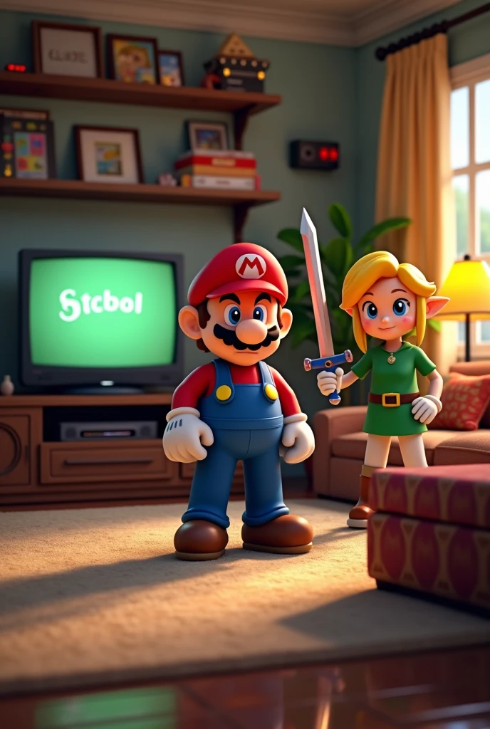 Super Mario game in a 90s room The Legend of Zelda: ocarina of time