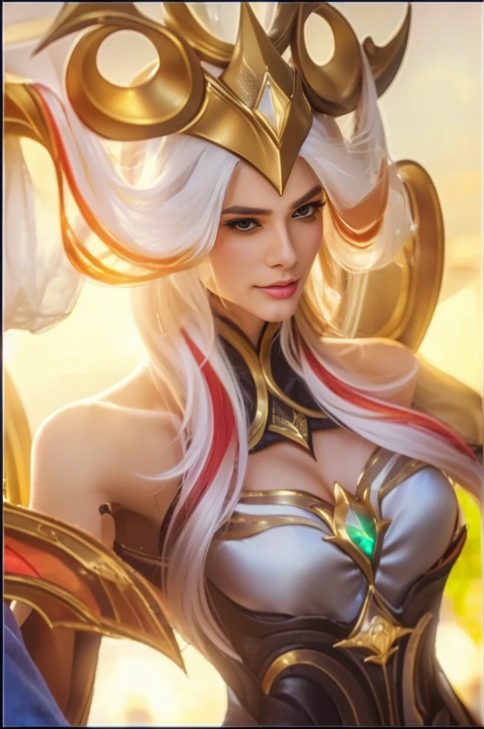 a close up of a woman with a very long white hair, ig model | artgerm, portrait knights of zodiac girl, artgerm detailed, as seen on artgerm, artgerm. high detail, artgerm lau, irelia, artgerm style, ashe, extremely detailed artgerm, goddess of light, freya