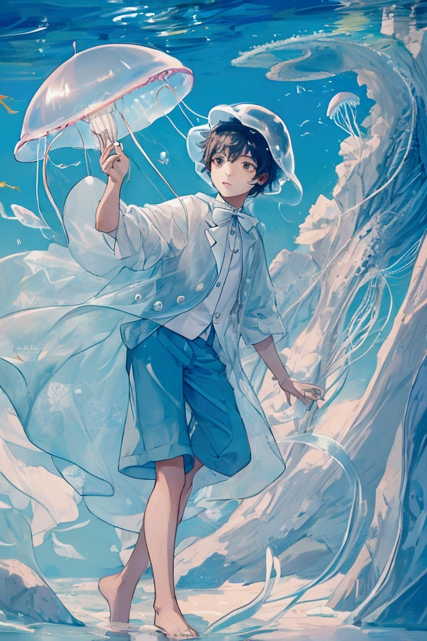 Boy in a jellyfish hat
