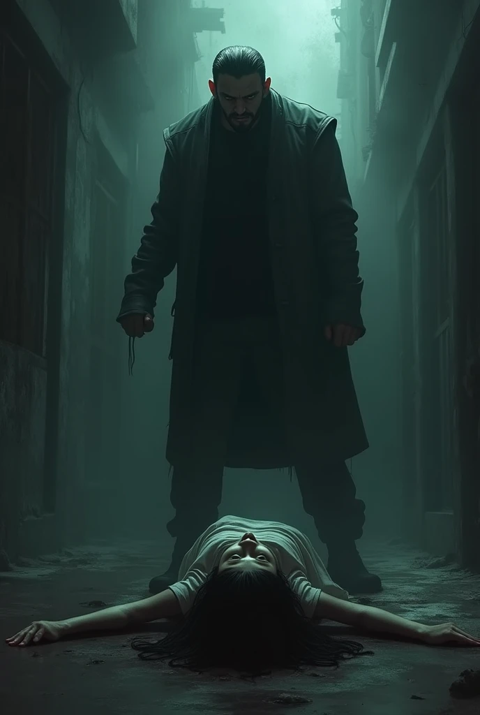 Indian MURDER criminal standing infront.of a dead girl 