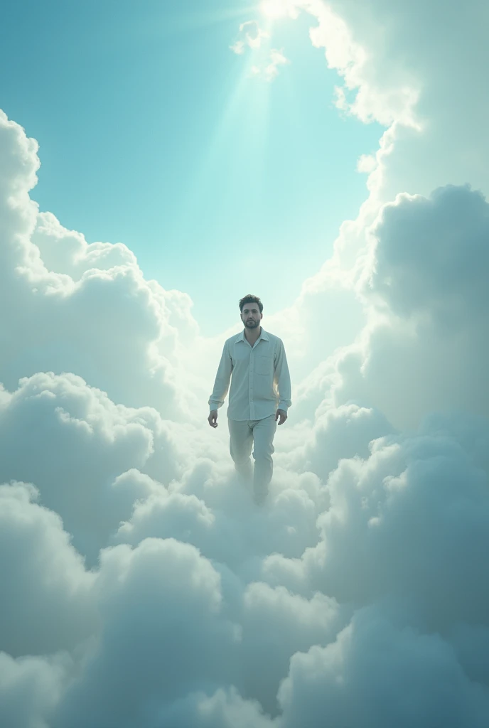 Man walking in the sky