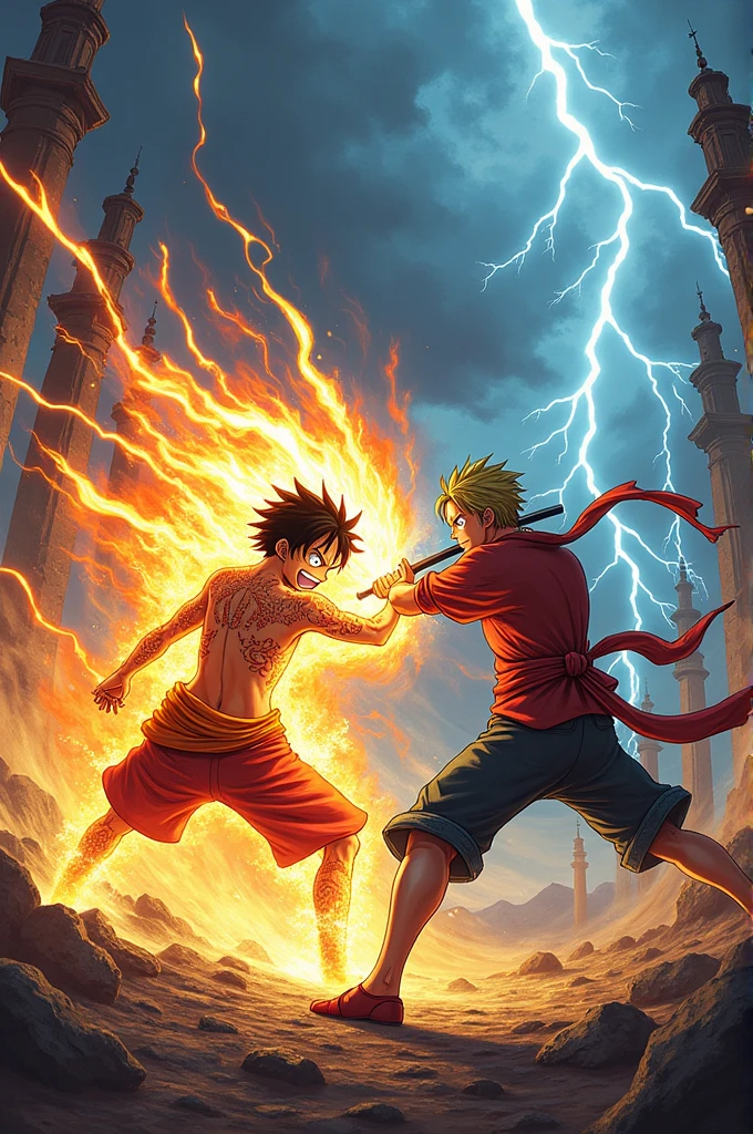 Luffy gear 5 vs tanjiro danse du soleil
