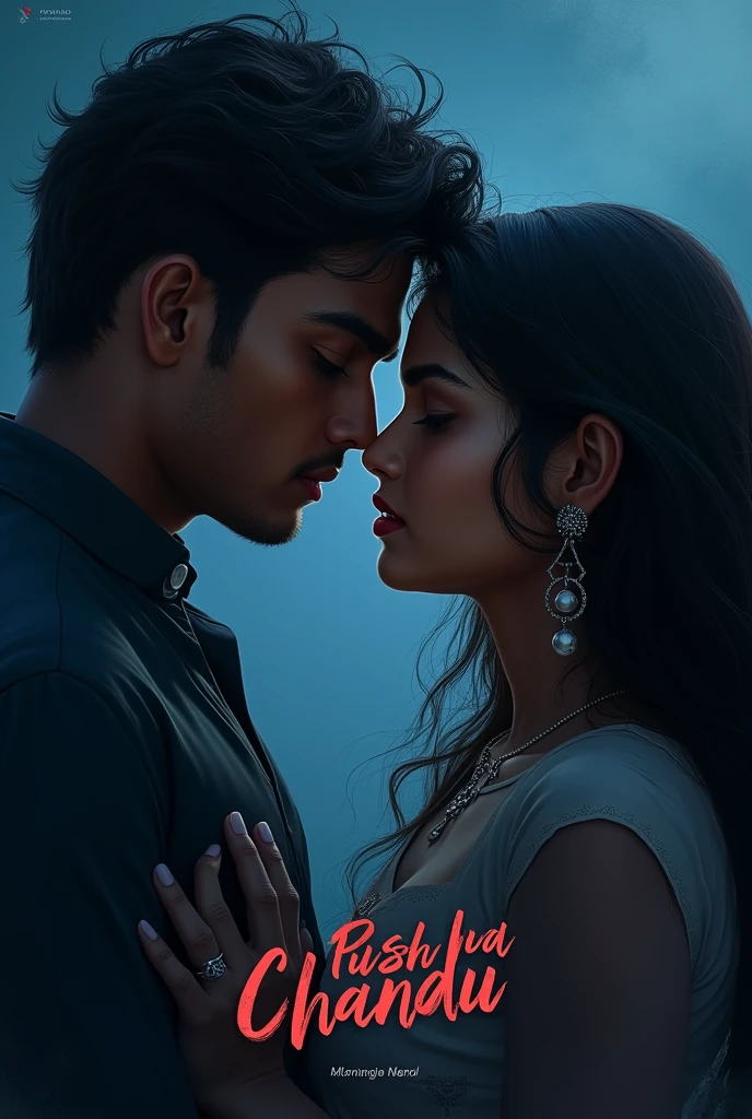 In realistic PUSHPA ♥️ CHANDU Name dark blue colour and black
