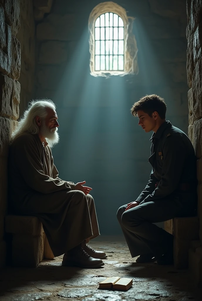 The old scholar shared a prison cell with the young warden.