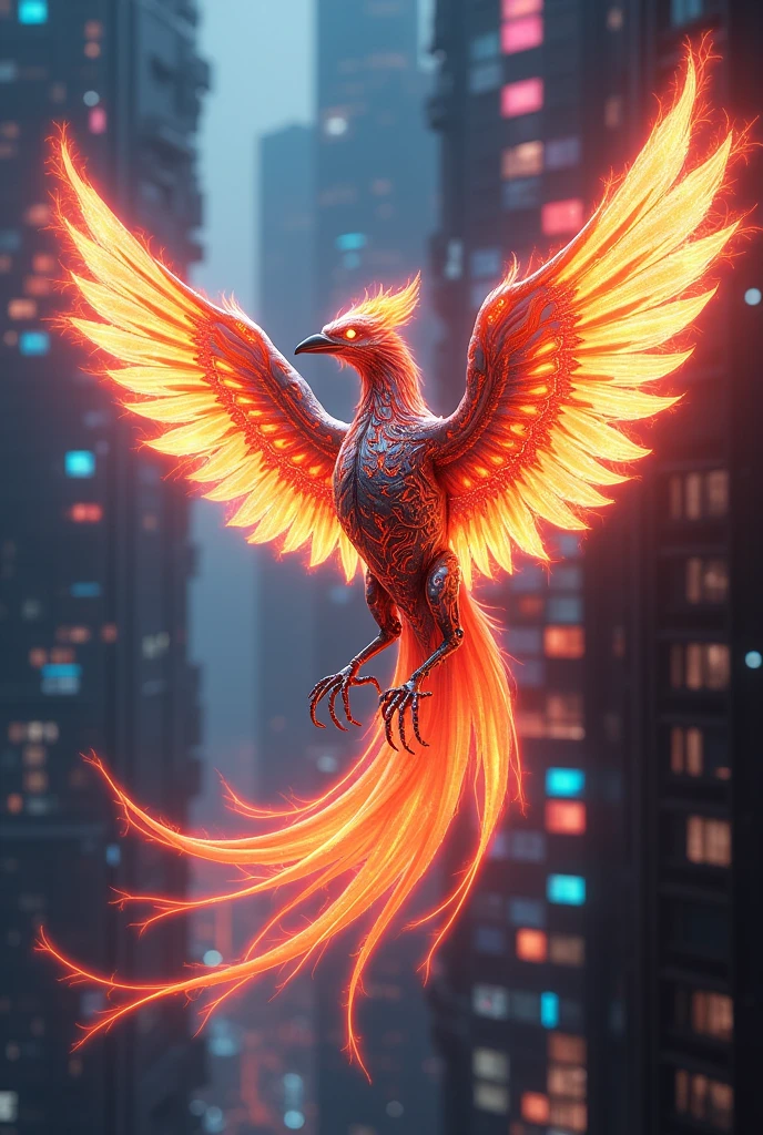 Cyber Phoenix Bird Neon