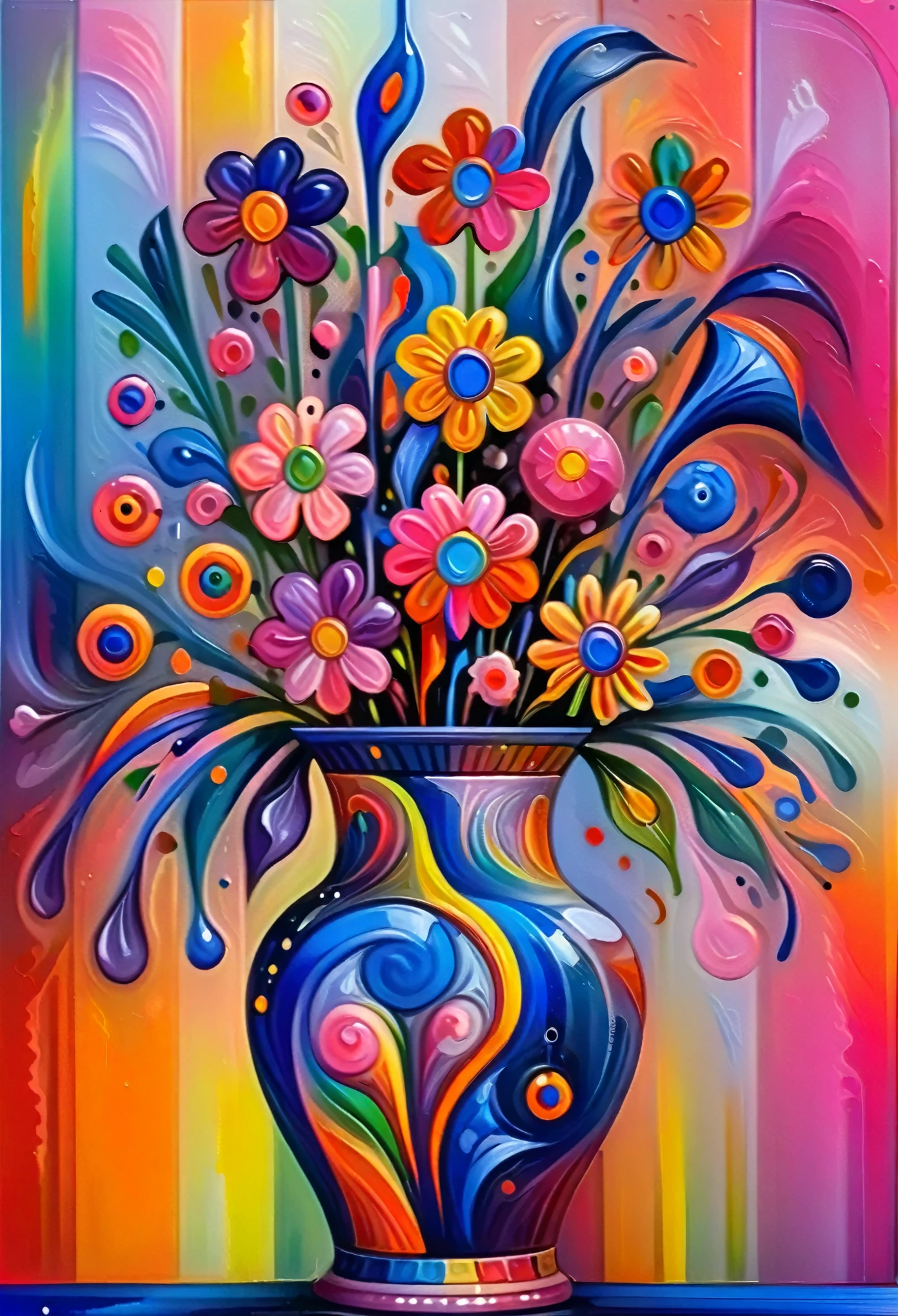 [  ral-colorswirl A bouquet of vibrant flowers adorns the vase :   ral-exposure  A bouquet dripping from the vase, dripping art page:20]